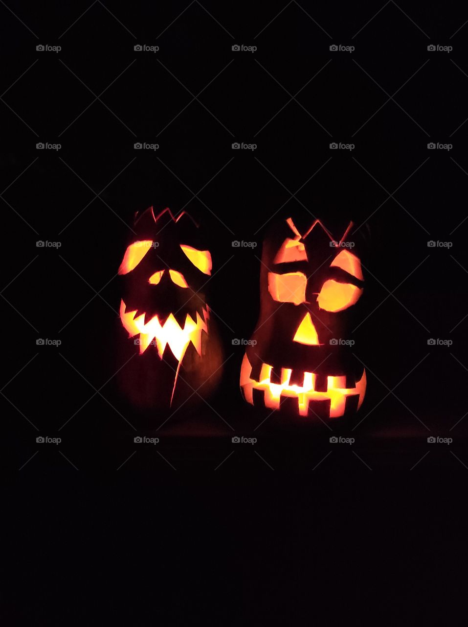 Two evil pumpkins for Halloween