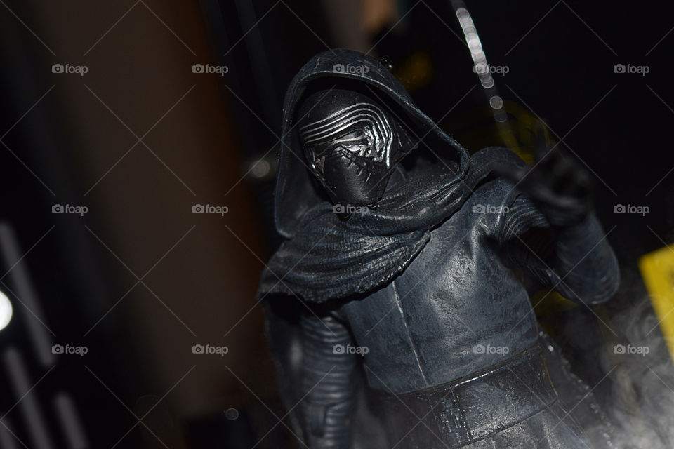 Action / Toy figure of Star Wars character Kylo REN from the recent films. Exits to make him more lifelike. 