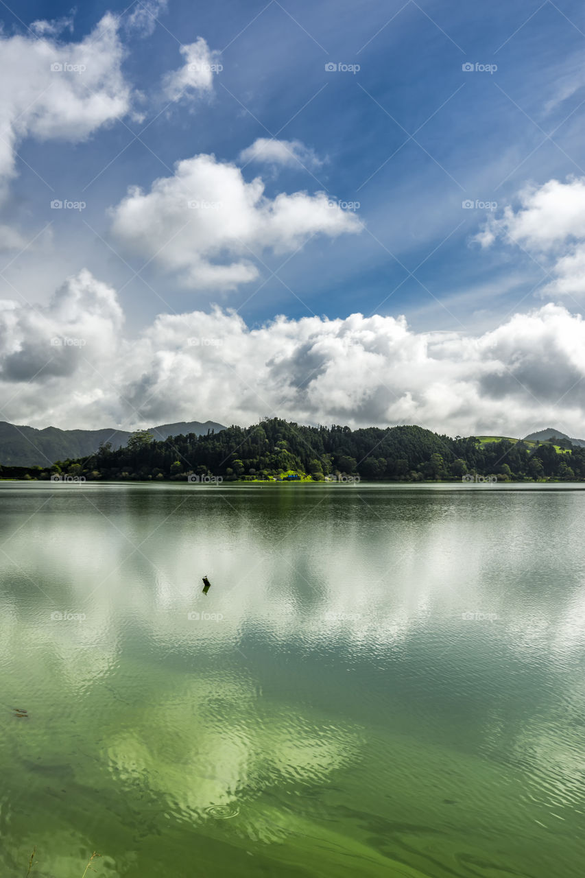 Walking around Lagoa da Furnas, Sao Miguel island, Azores, Portugal.