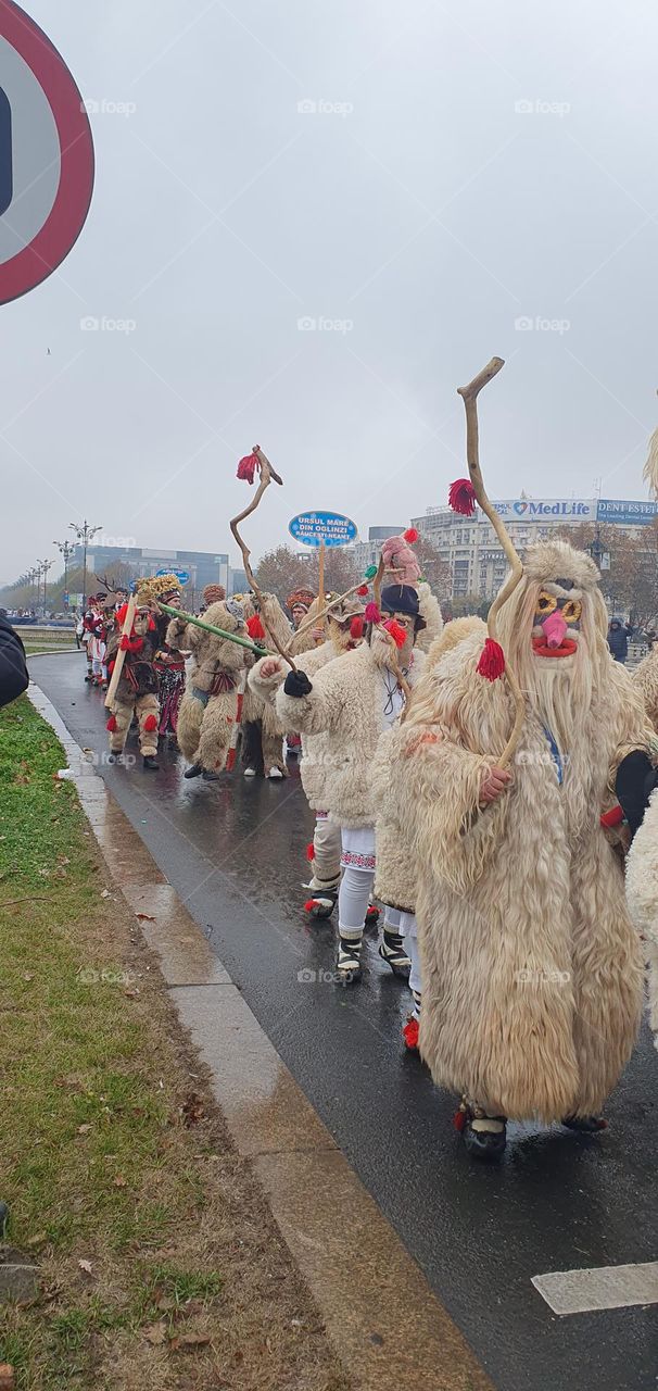 Bucharest winter customs parade