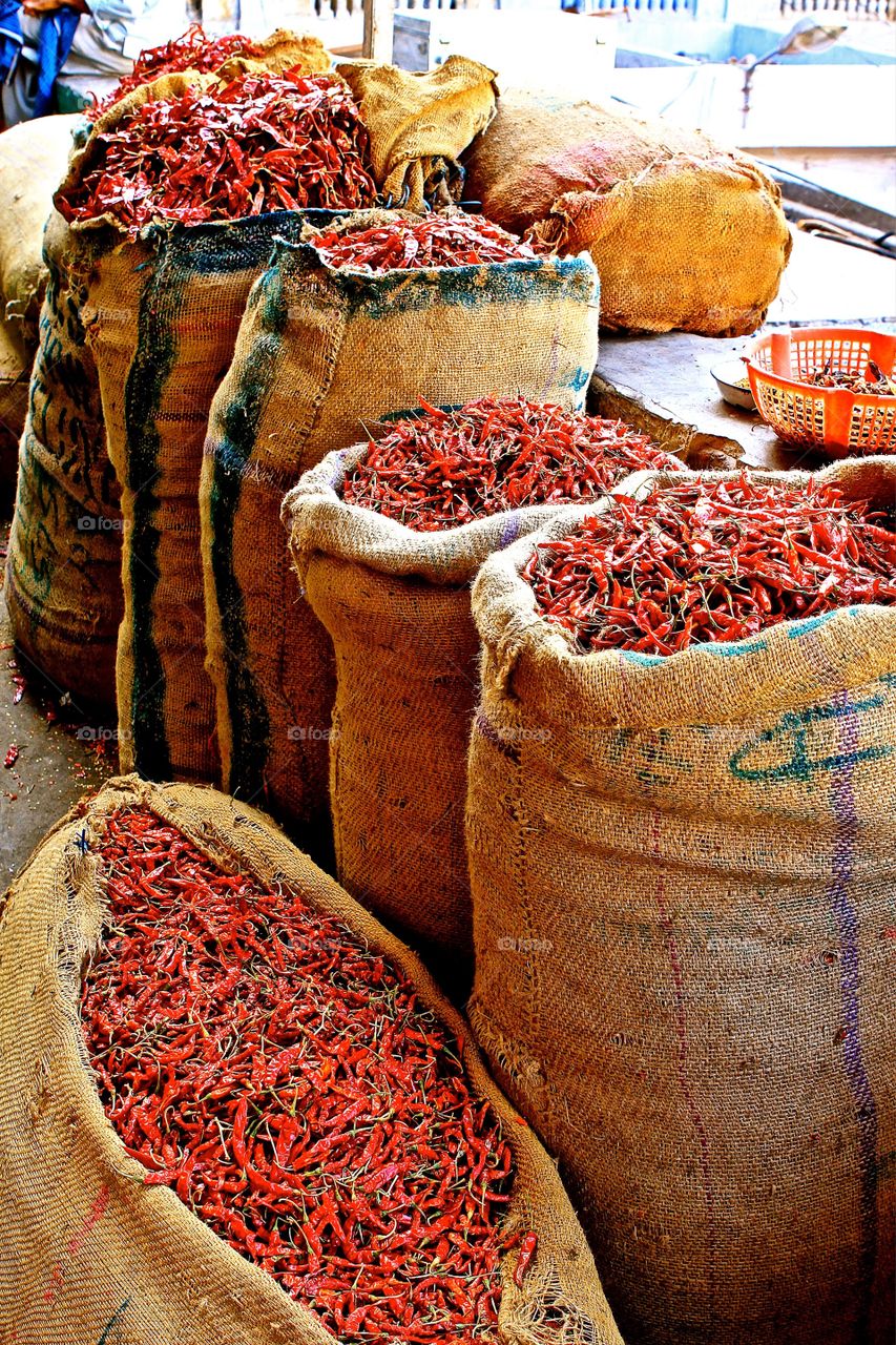 Dry red chilies