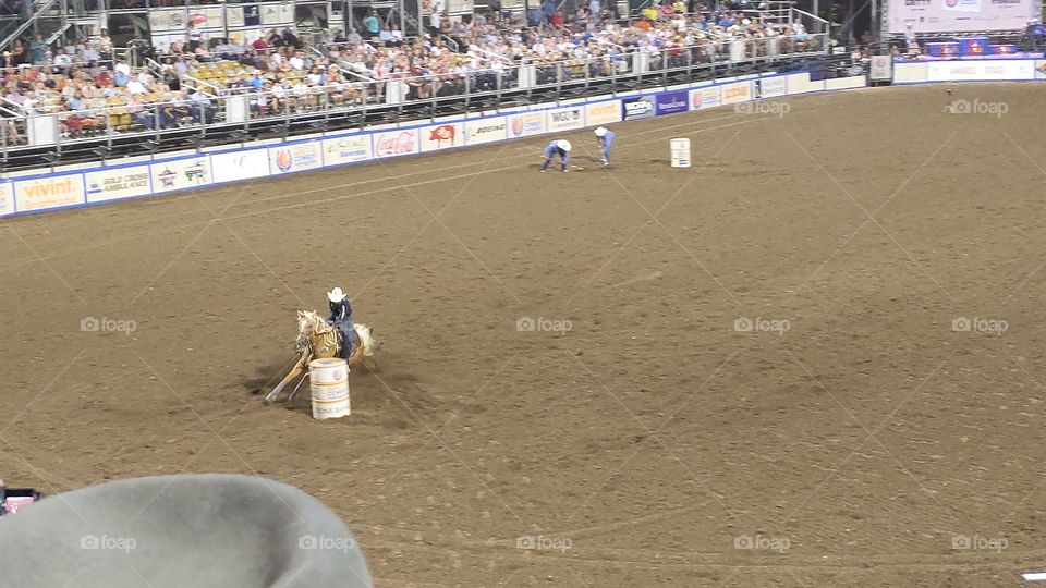 Barrell Racing 
at a Rodeo