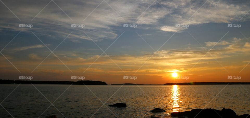 Sunset at the north sweden archipelago