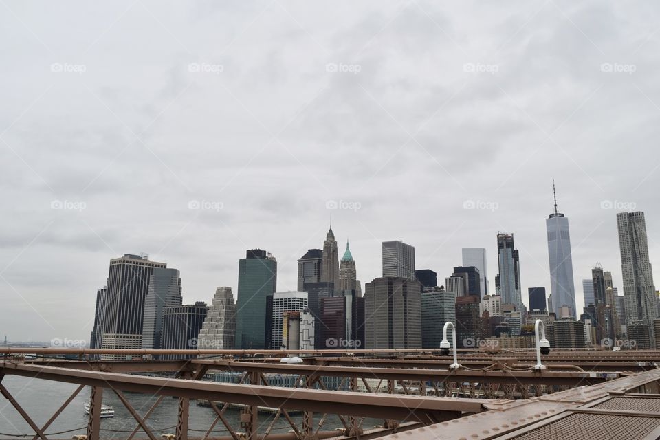 Walking the Brooklyn Bridge with friends in March