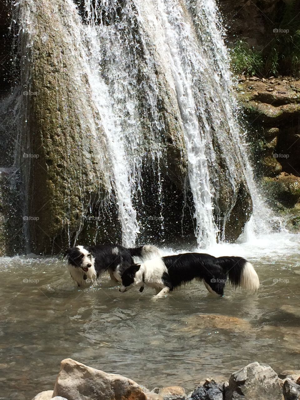 Hot summer day at the waterfall 