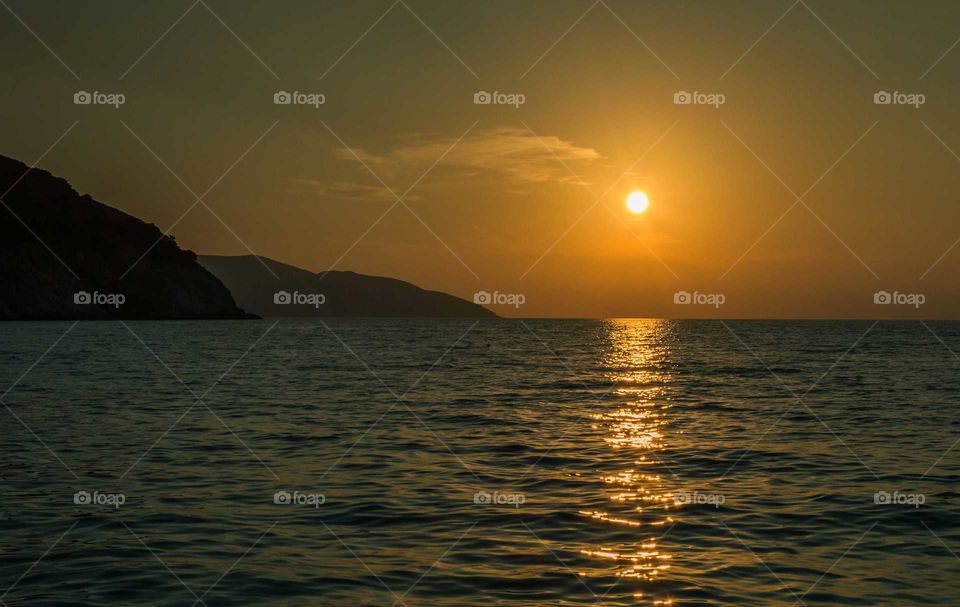 Sunset at myrtos beach