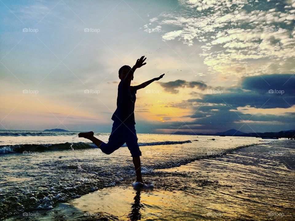 Enjoying Sunset on the beach 
