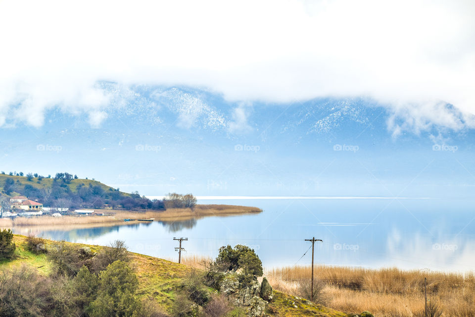 Lake Landscape At Prespes, Florina Region In Greece
