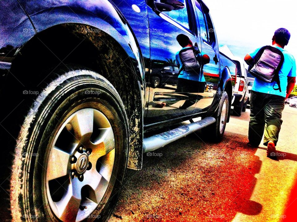 Four wheeled drive pickup