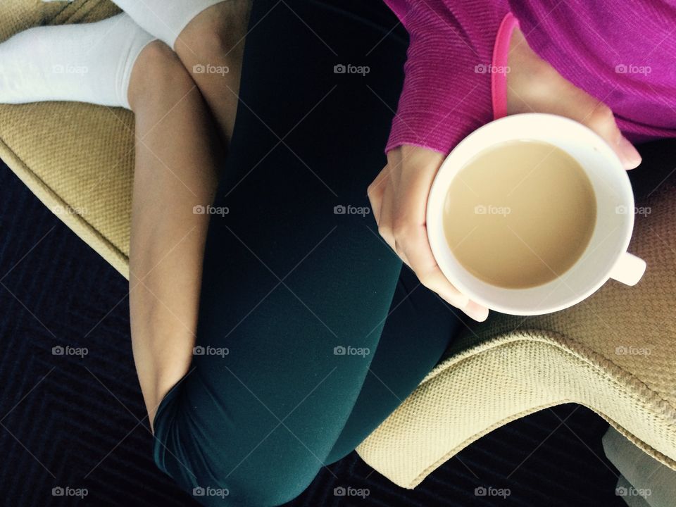 Sitting by the window can be a little cold in December. But the exposure to natural light and a nice warm drink makes for good winter medicine.