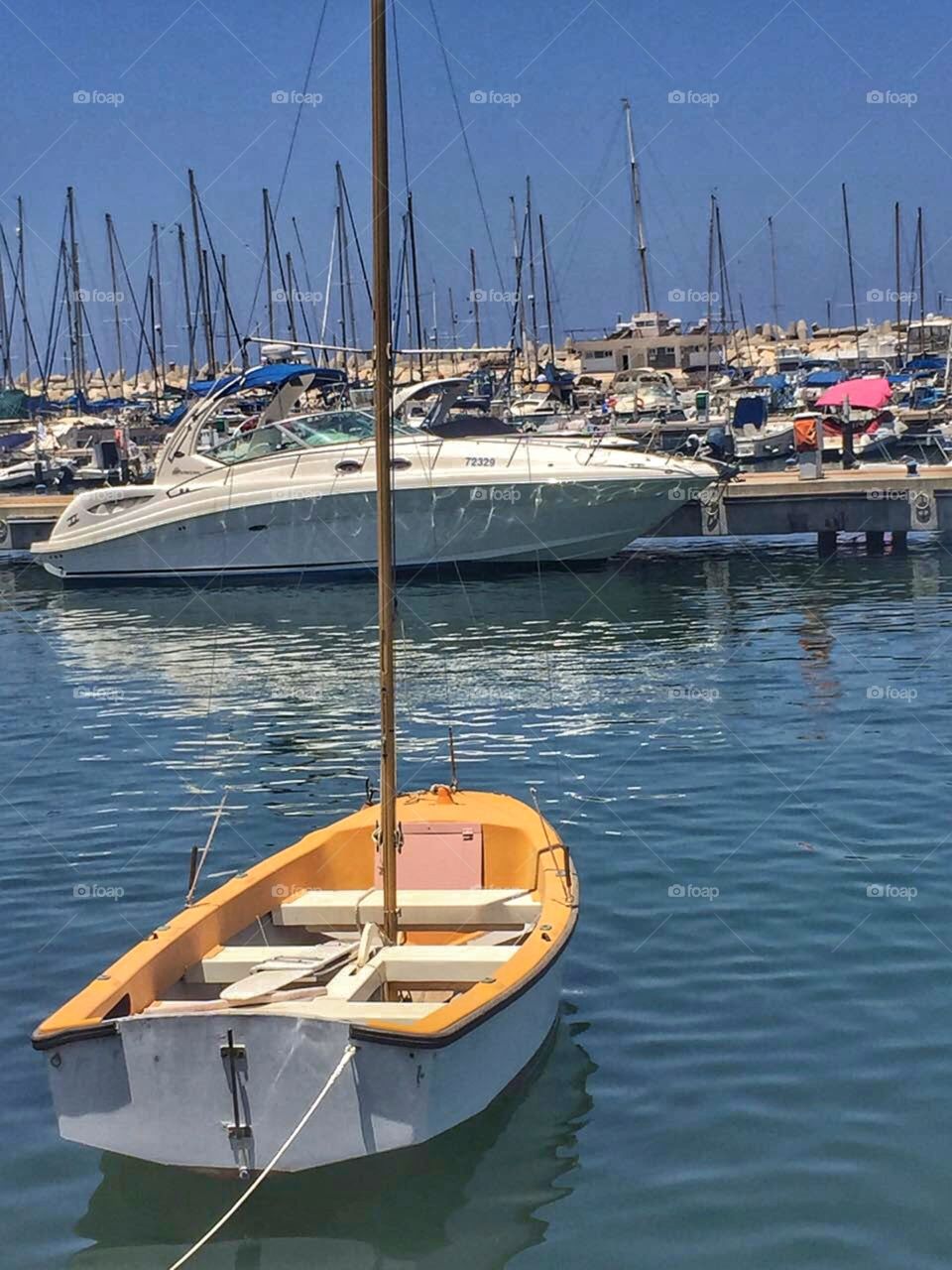 Sail boat at Marina school