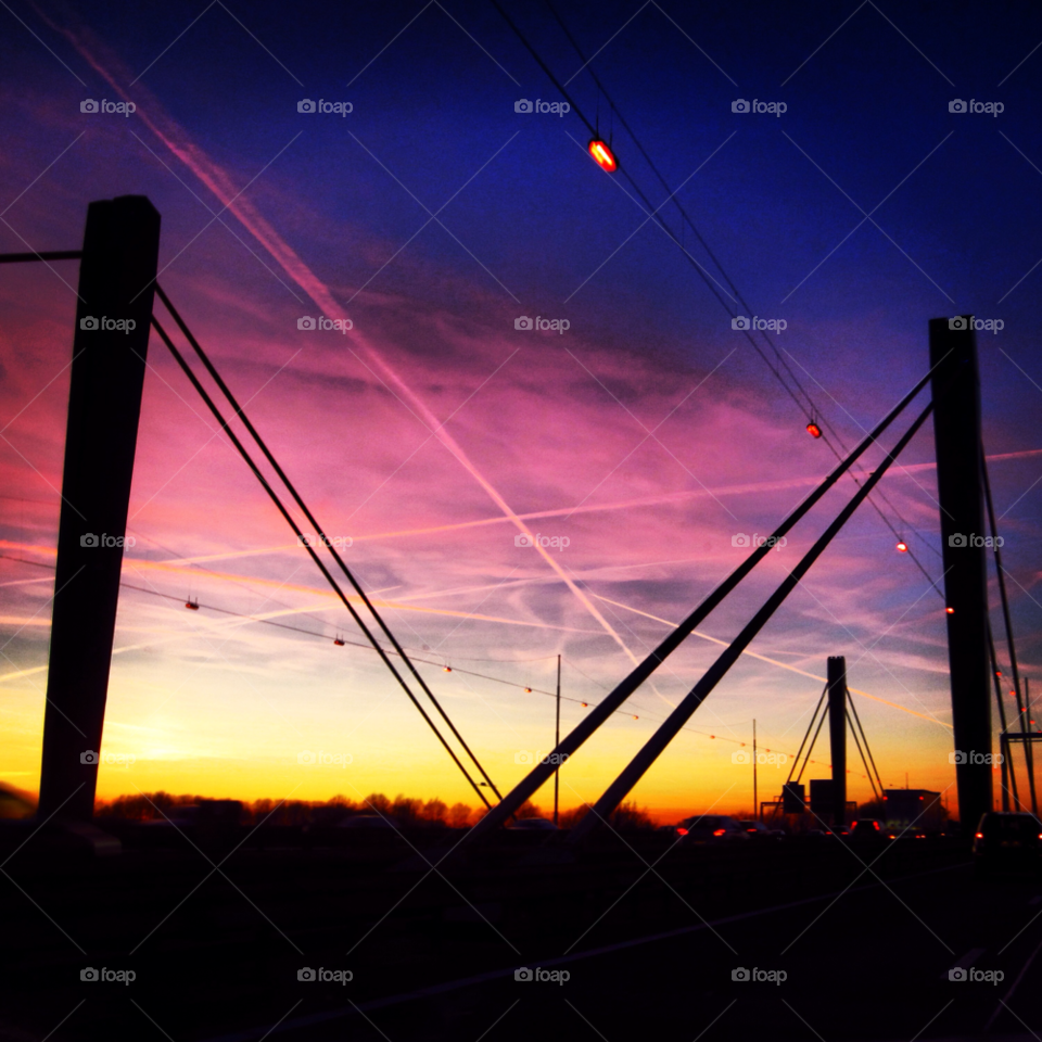 sky sun bridge evening by Nietje70