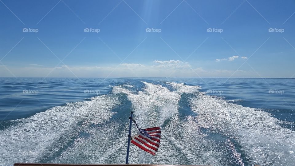 American Flag Lake St Clair