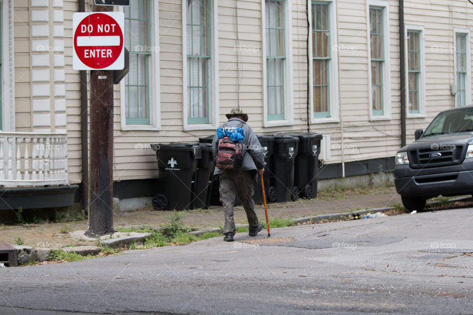 Backpacker on the road