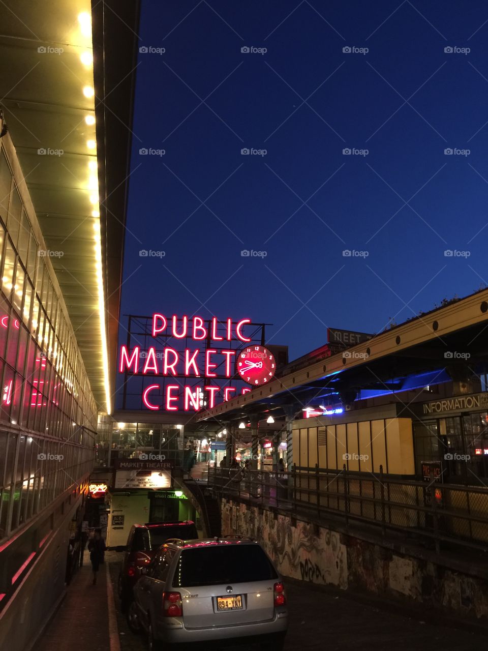 Seattle market at night