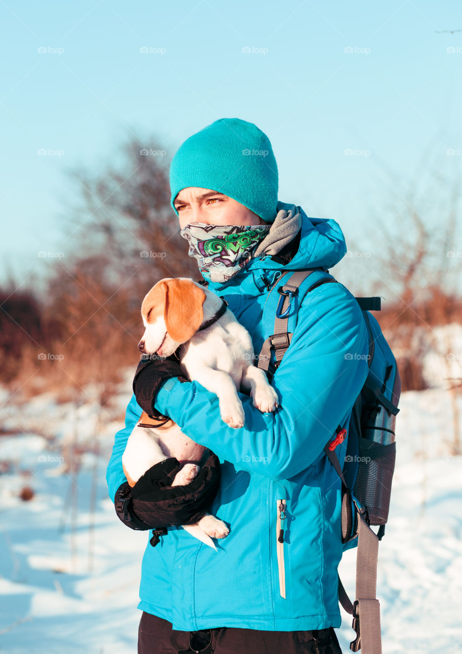 Winter with friends. Spending wintertime outdoors