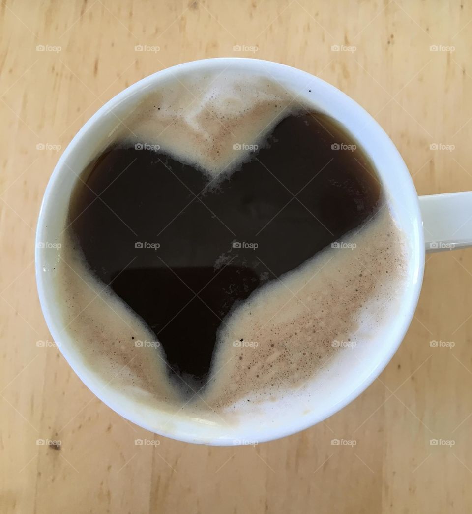 Heart in the morning coffee 