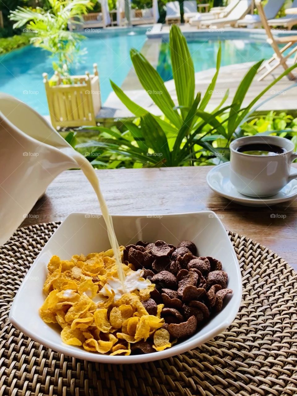 Breakfast cereals in hotel