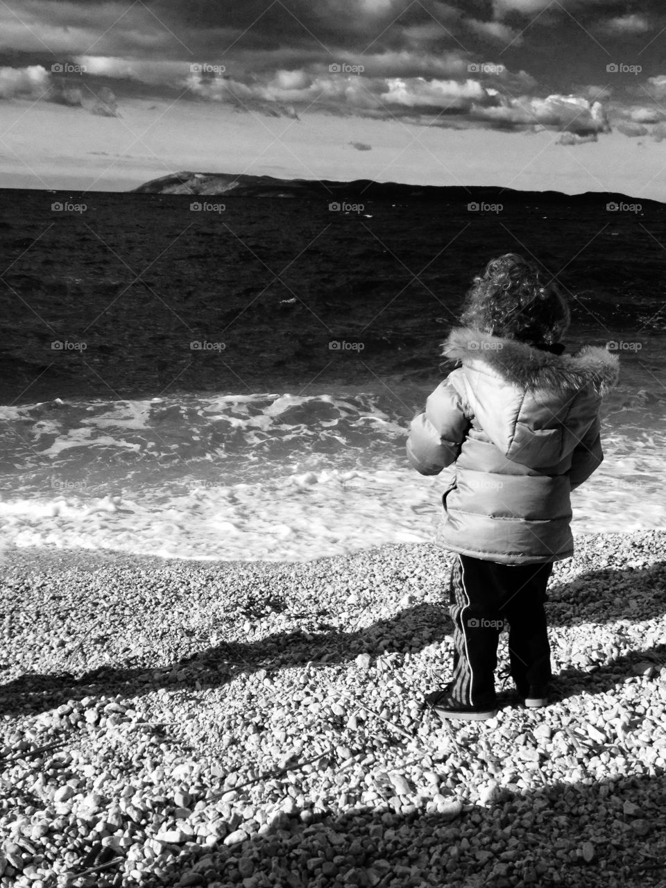dark view from the beach