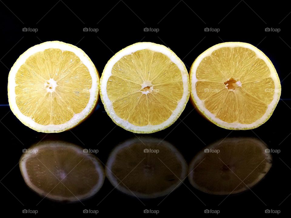 three slices of lemon.