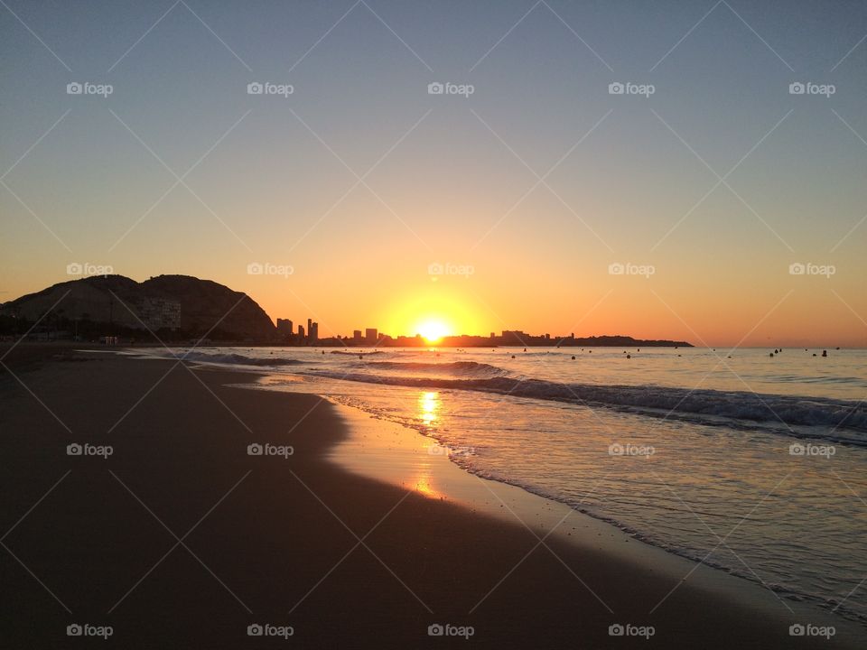 Sunrise sea and sky at spain