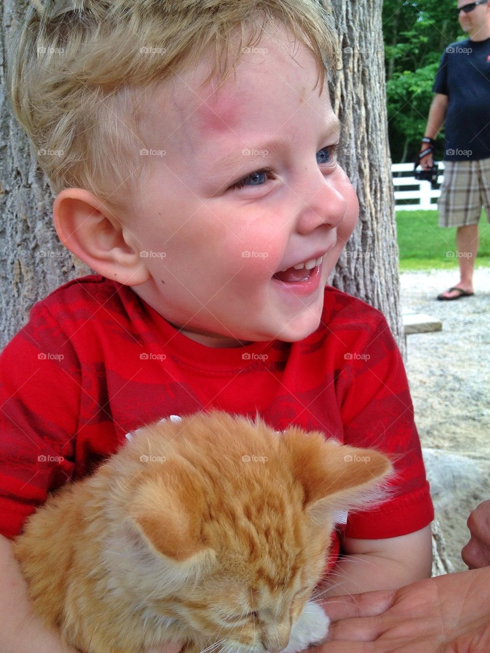 Mason holding a kitten