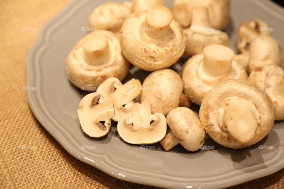 Sliced mushrooms 