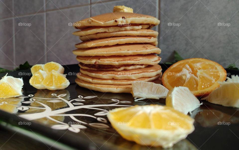 Fluffy Flapjacks and oranges