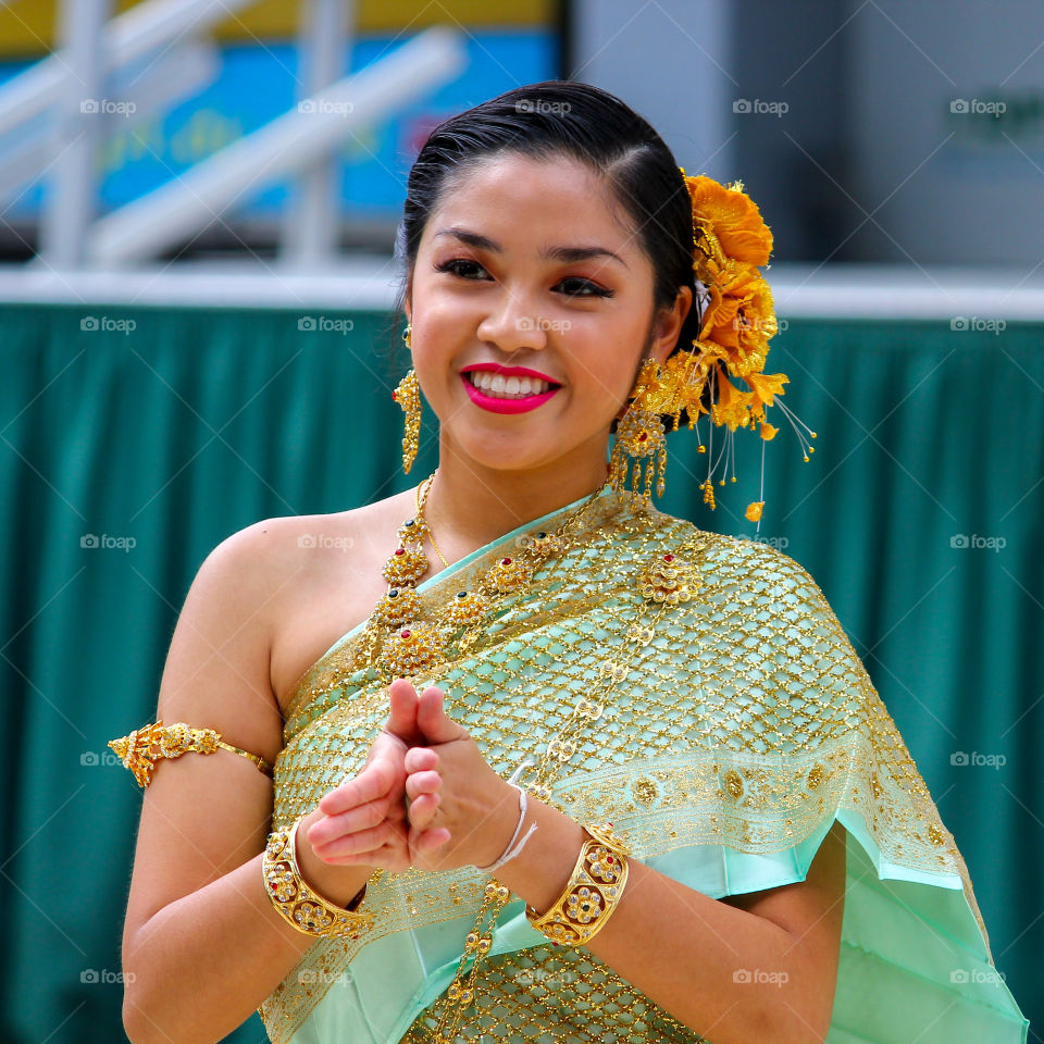 Asian dancer smiling