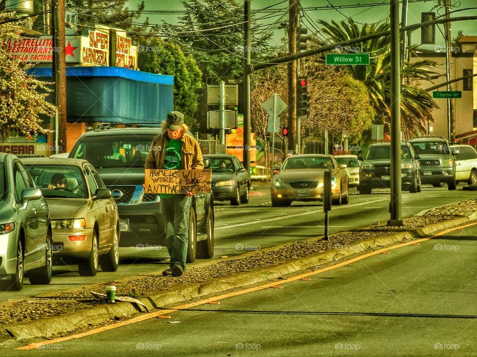 Homeless person on the street