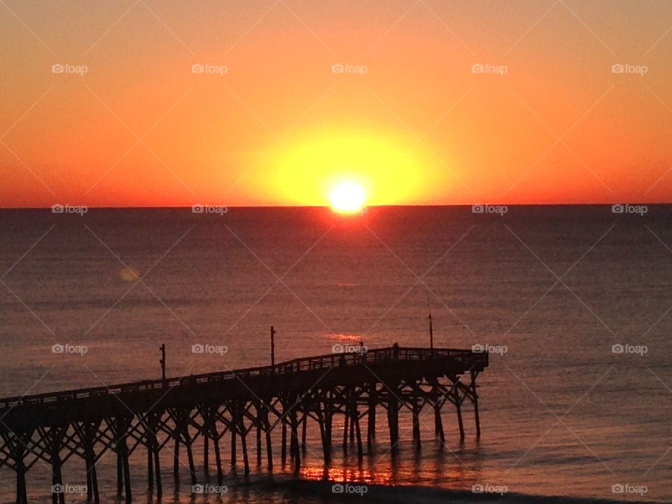 Delight in the sky. A super orange sun rise in October 2015 on Myrtle beach 