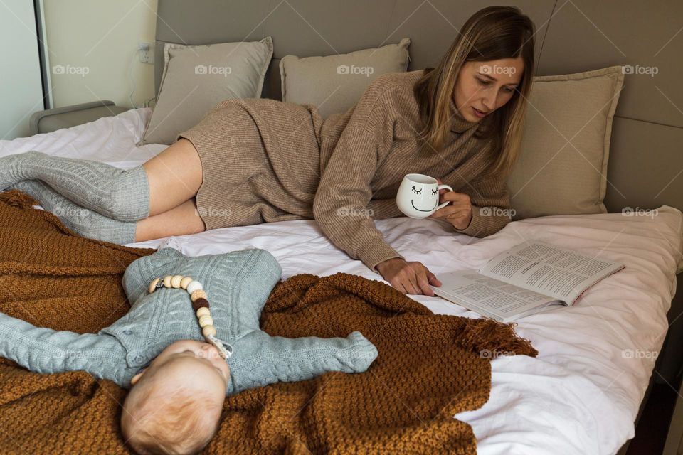 Family relaxing at home 