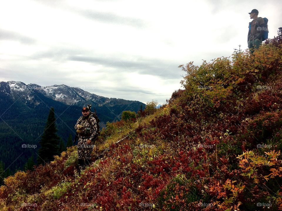 Looking for big game in the mountains