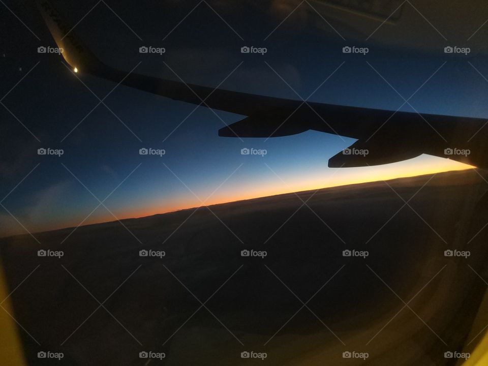 Sunset, No Person, Landscape, Light, Airplane