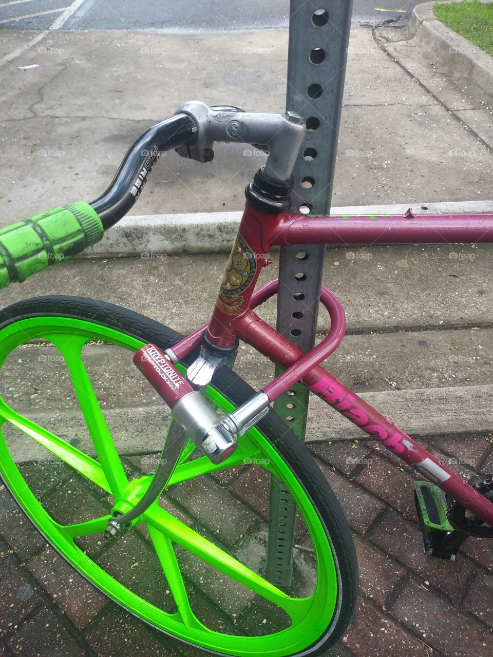 Bicycle locked up in Four Points area of Jacksonville FL. The Hipster District