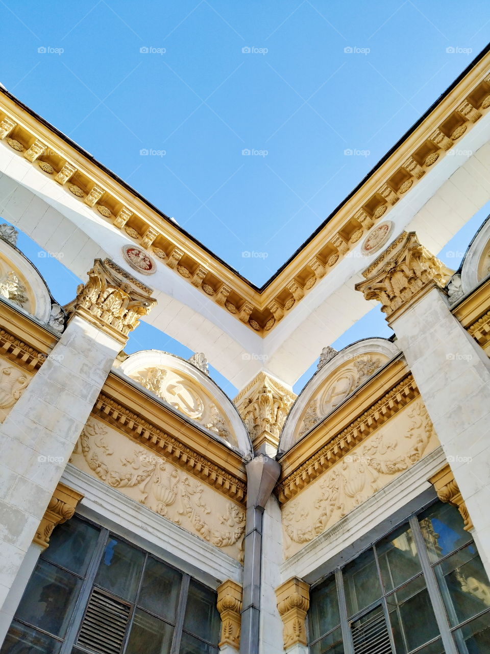 Architecture of a building in the city of Kiev, Ukraine