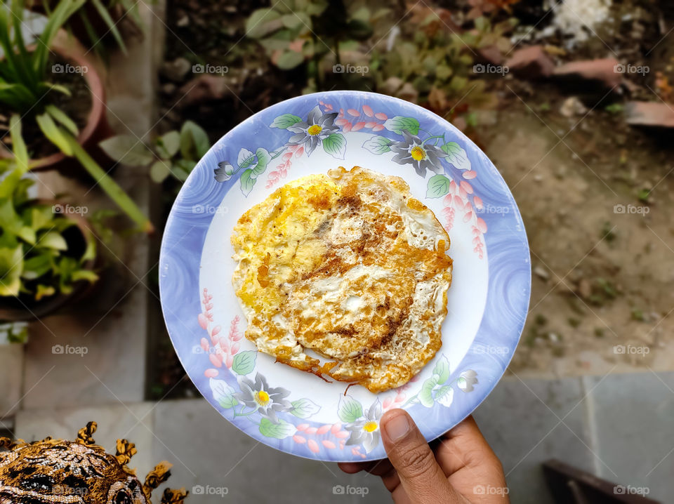 Fried Egg with pepper and salt