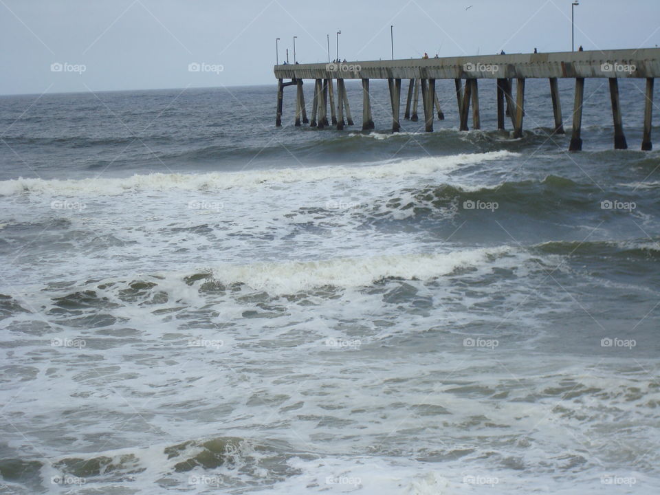 stormy pier