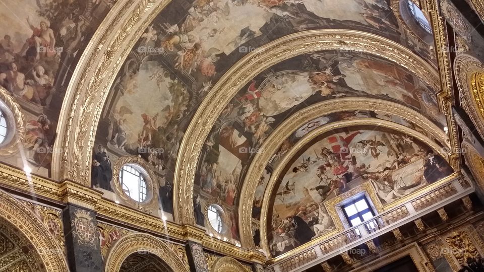 Beautifully decorated cathedral in Valletta Malta