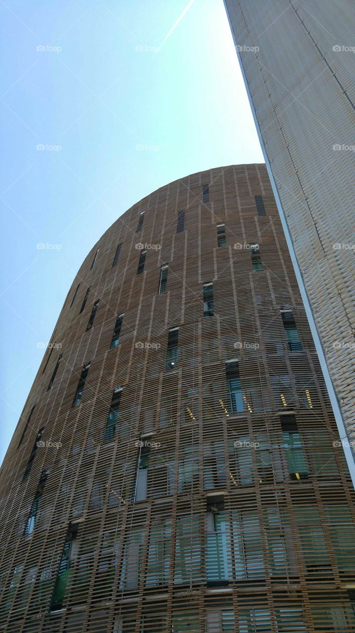 Circular building of brown color