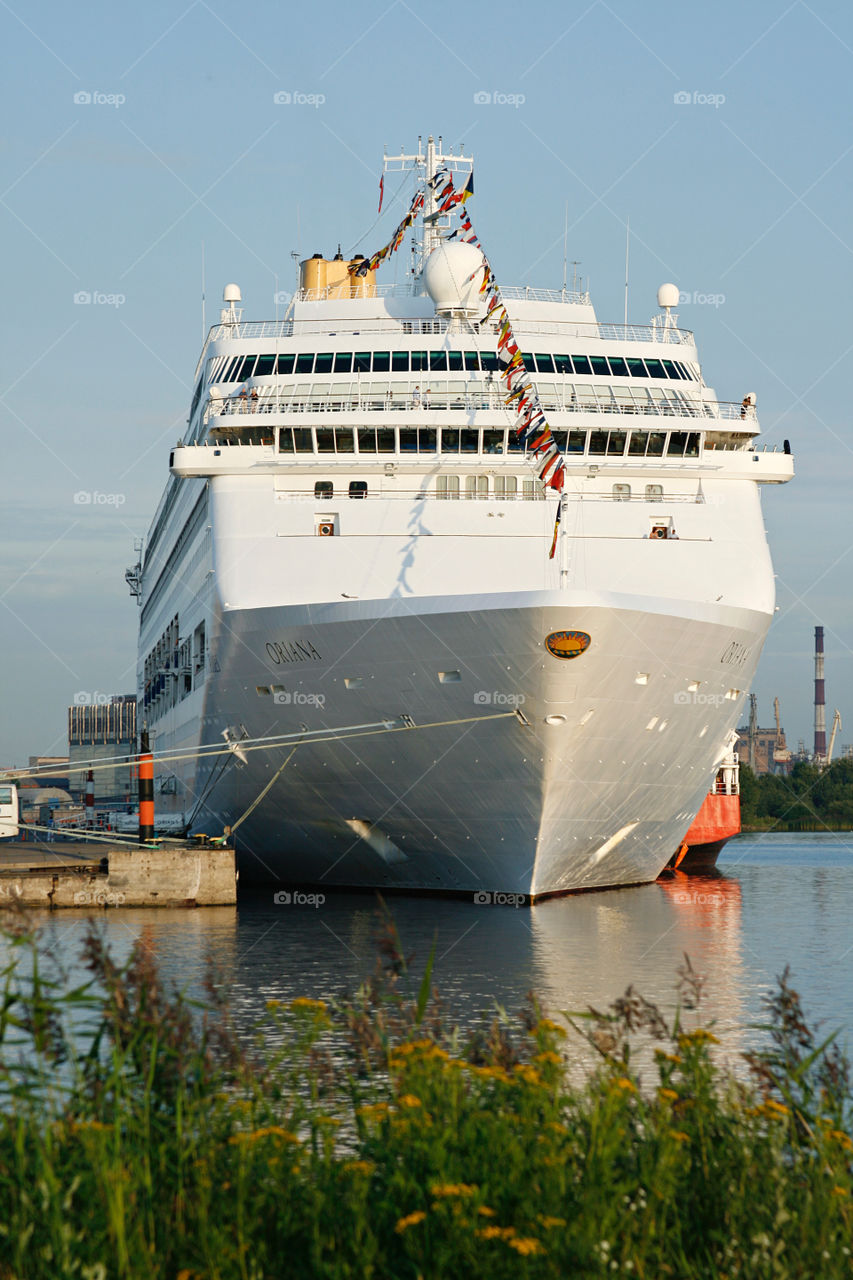 Liner at the port