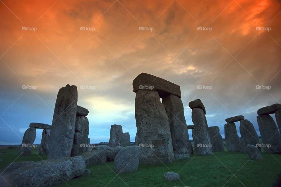No Person, Megalith, Sunset, Outdoors, Ancient