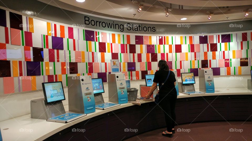 library borrowing stations