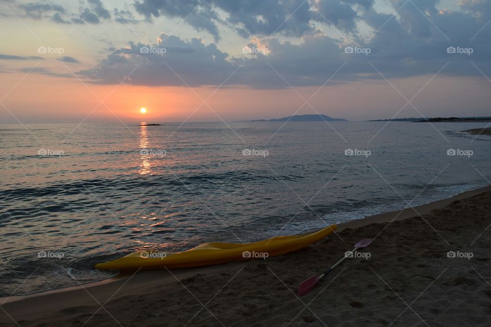 Greece summer beach sunset. Greece summer sunset beach