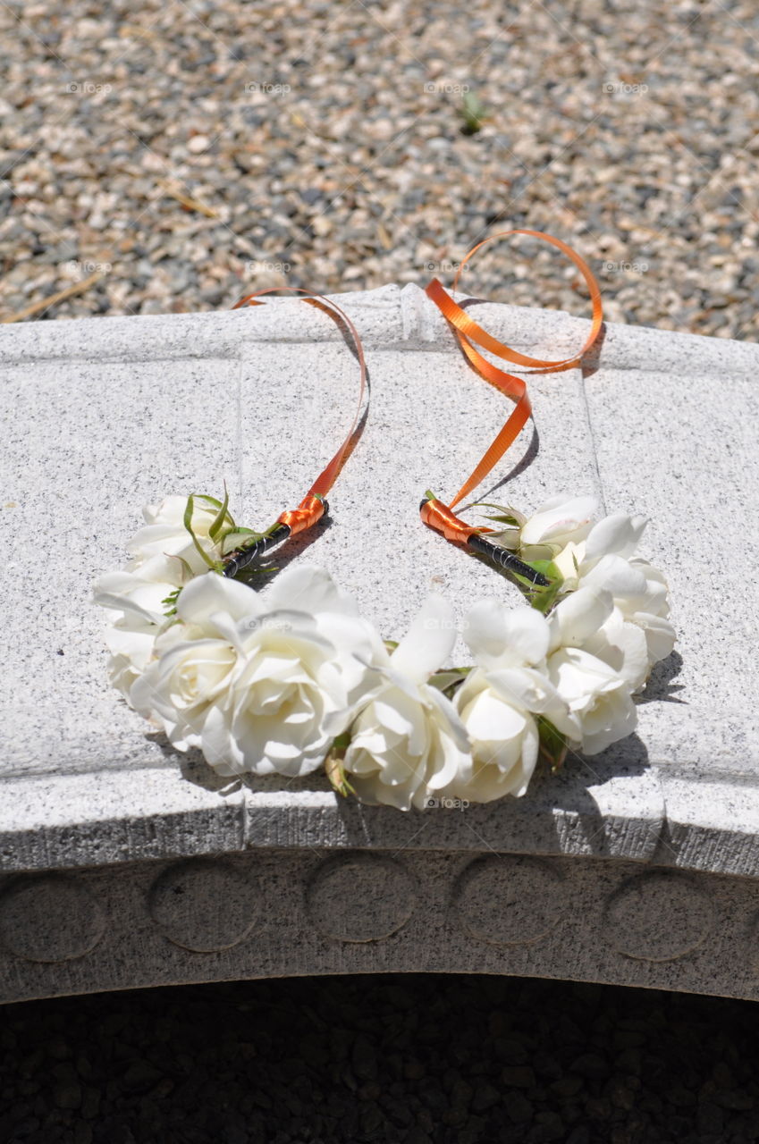 Beautiful white roses crown