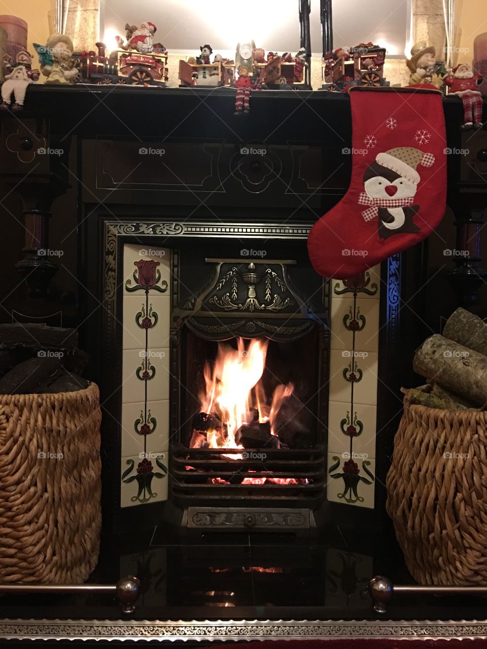 Traditional Cosy Festive Fireplace
