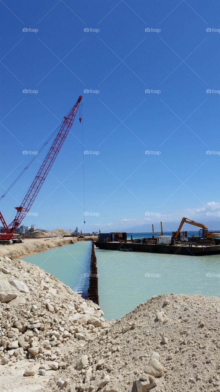 Haiti dock wall construction
