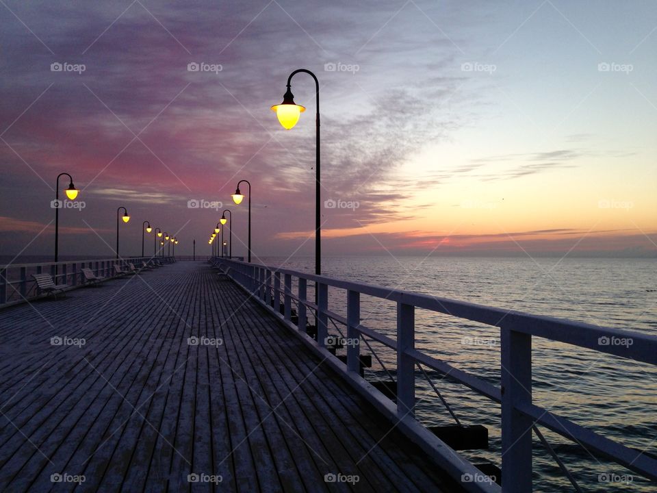 Water, Sea, Ocean, Sunset, Pier