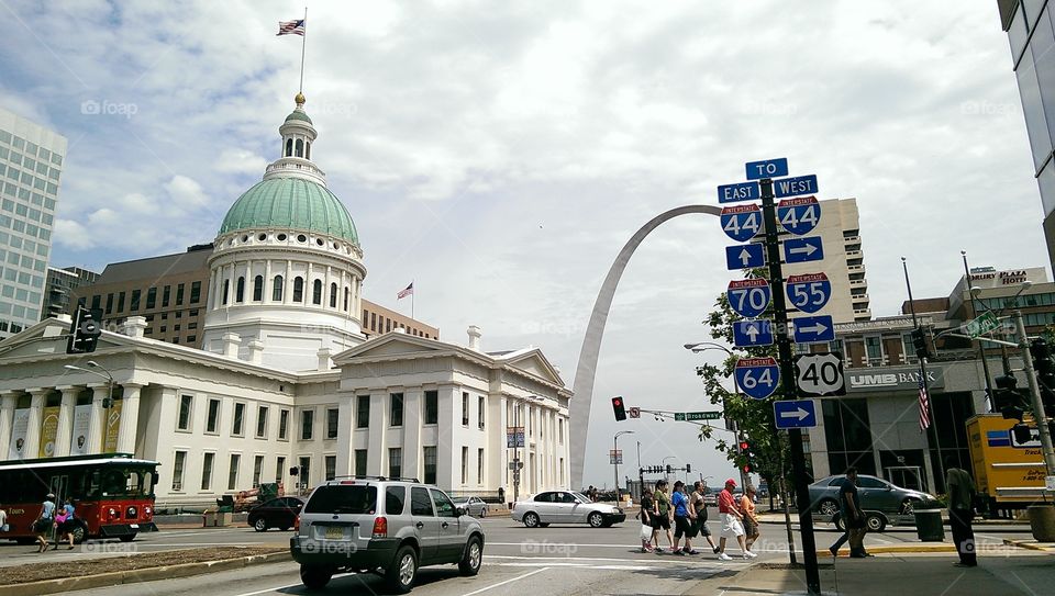 Gateway to the West. downtown St. Louis
