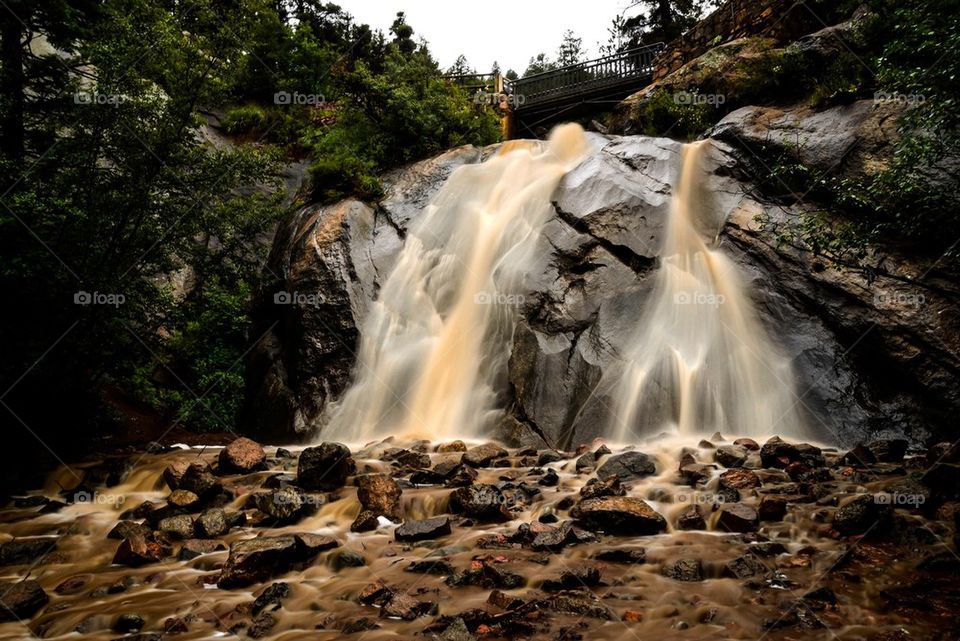 Scenic view of waterfall